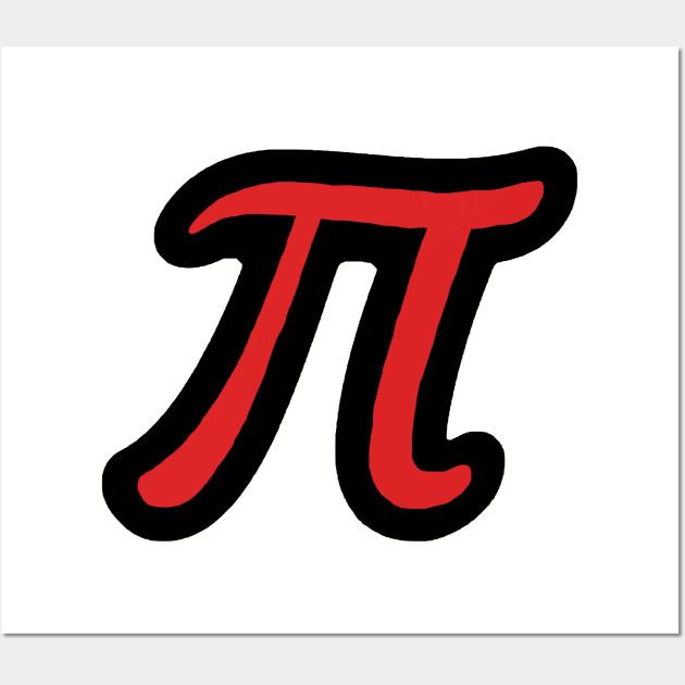 Black and Red Pi Math Symbol Wall Art by ellenhenryart